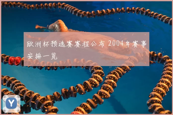 欧洲杯预选赛赛程公布 2004年赛事安排一览